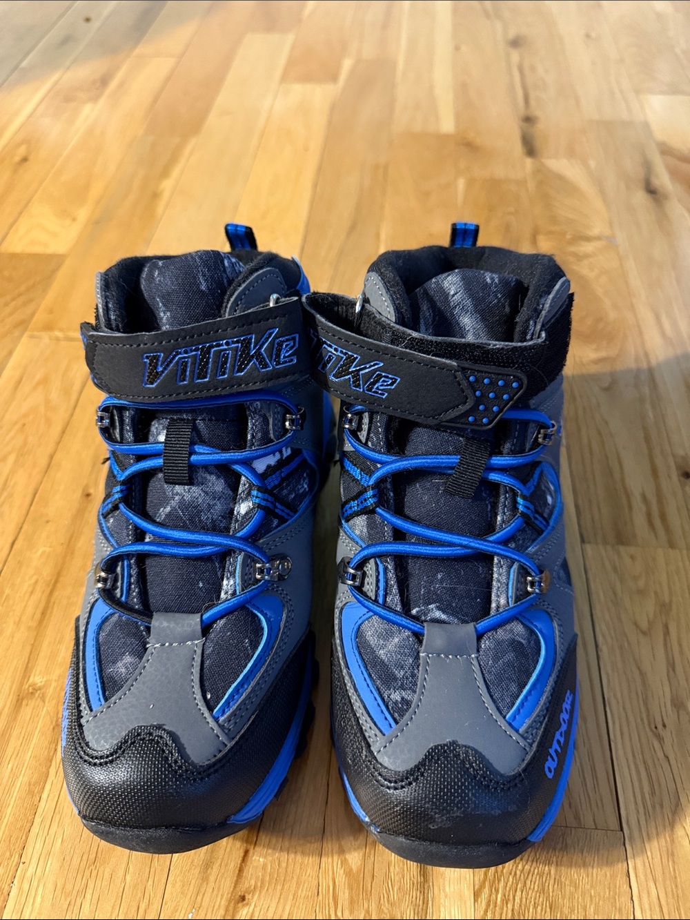 Kids Blue and Gray Athletic Boots -